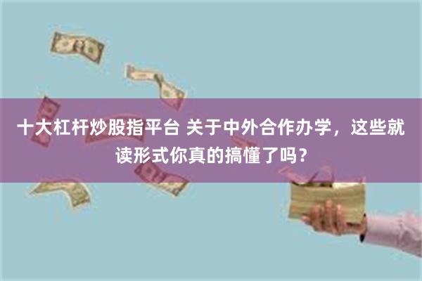 十大杠杆炒股指平台 关于中外合作办学，这些就读形式你真的搞懂了吗？