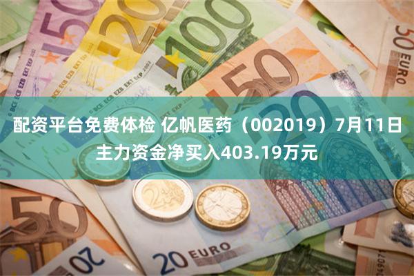 配资平台免费体检 亿帆医药（002019）7月11日主力资金净买入403.19万元