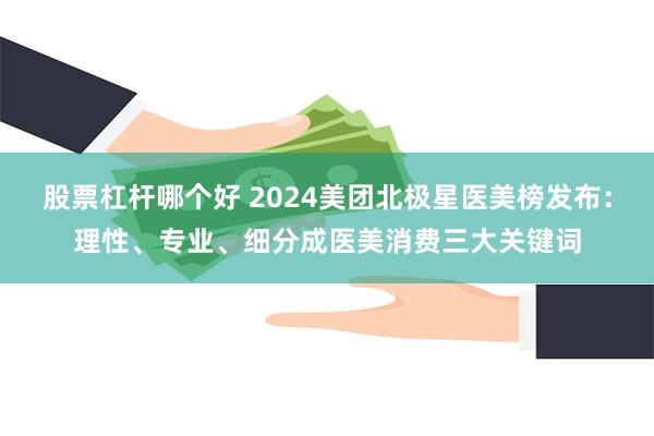 股票杠杆哪个好 2024美团北极星医美榜发布：理性、专业、细分成医美消费三大关键词